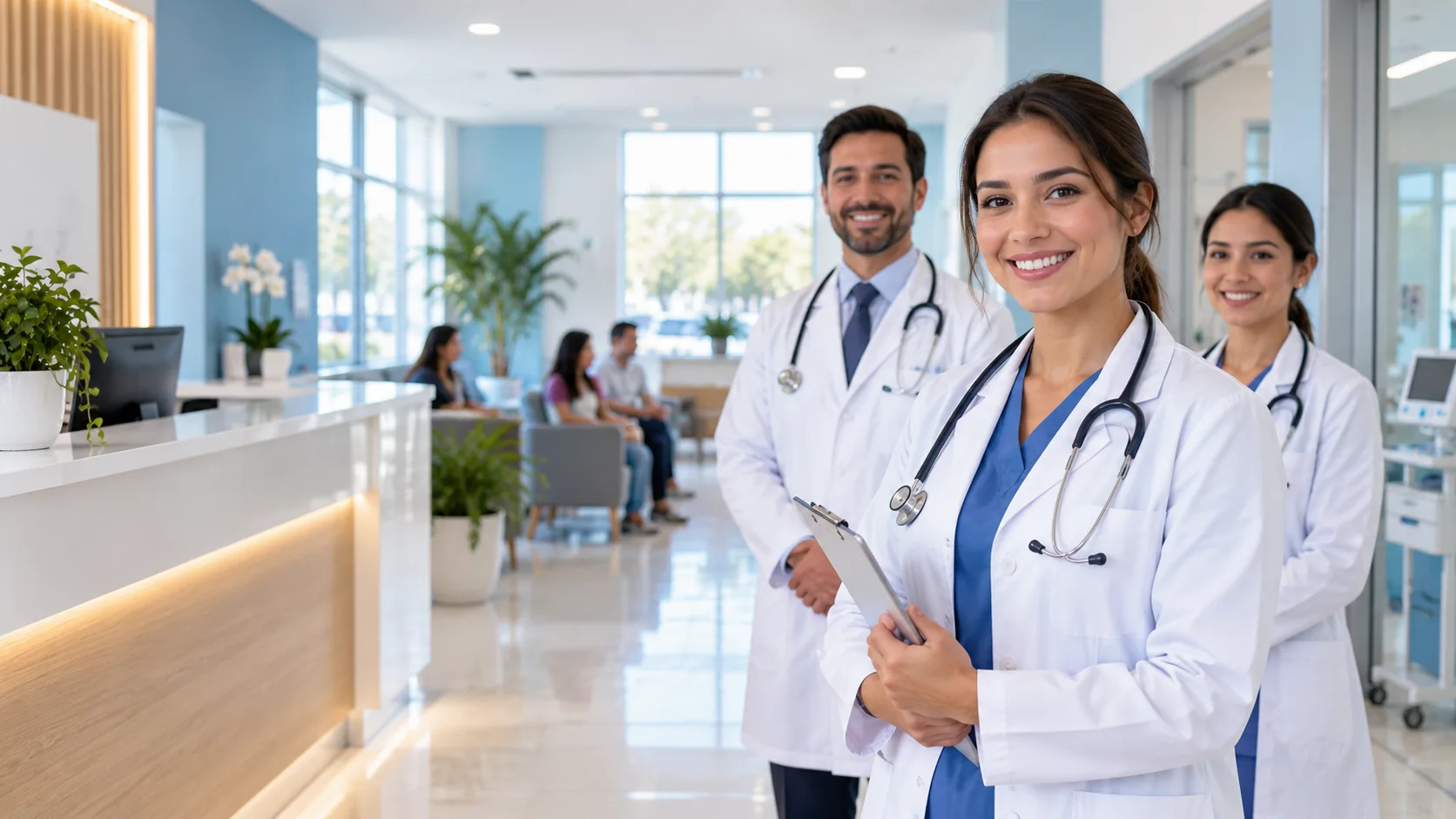 Imagen ilustrativa de equipo médico (no corresponde al personal real de la clínica)